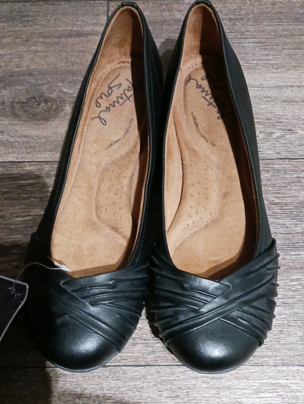 Natural Soul Girly By Naturalizer Ballet Flats, 8 Wide Black